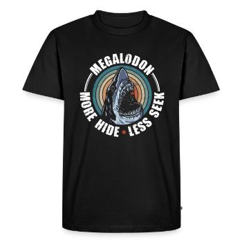 Megalodon - Plus de cachette - moins de recherche - T-shirt Premium bio Homme - noir - Devant - Nico (187cm)