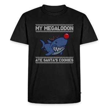 My megalodon ate the cookies - Men's Premium Organic T-Shirt - black - Front - Nico (187cm)