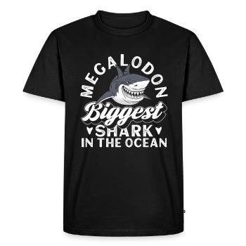 Megalodon - The largest shark in the ocean - Men's Premium Organic T-Shirt - black - Front - Nico (187cm)