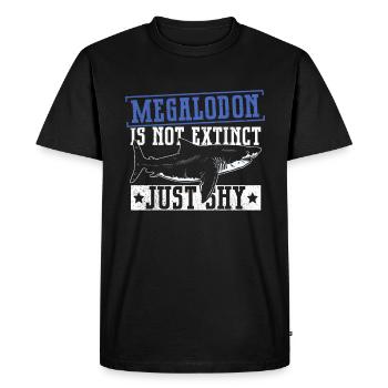 Megalodon n’est pas éteint - juste timide - T-shirt Premium bio Homme - noir - Devant - Nico (187cm)