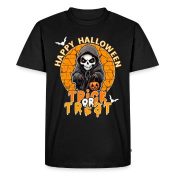 Halloween Design Creepy Skeleton Design - Men's Premium Organic T-Shirt - black - Front - Nico (187cm)