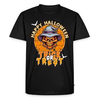 Halloween Design Creepy Skeleton Design - Men's Premium Organic T-Shirt - black - Front - Nico (187cm)