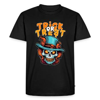 Halloween Design Creepy Skeleton Design - Men's Premium Organic T-Shirt - black - Front - Nico (187cm)