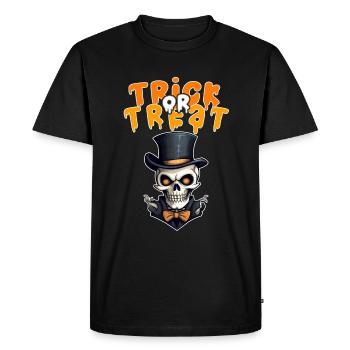 Halloween Design Creepy Skeleton Design - Men's Premium Organic T-Shirt - black - Front - Nico (187cm)
