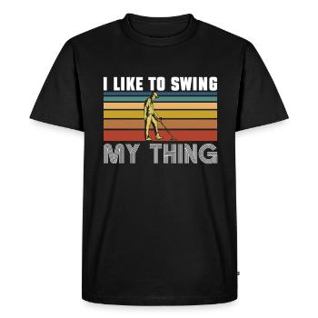 J’aime balancer mon truc - chasse au trésor - T-shirt Premium bio Homme - noir - Devant - Nico (187cm)