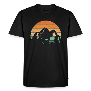 Gold Panner Retro - Gold Panning Gold Mining - Men's Premium Organic T-Shirt - black - Front - Nico (187cm)
