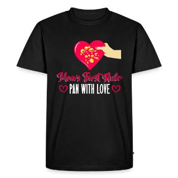 La première règle de maman : - Pan With Love - Goldpanning - T-shirt Premium bio Homme - noir - Devant - Nico (187cm)