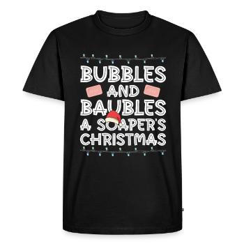 Soap making Christmas soap boiler saying - Men's Premium Organic T-Shirt - black - Front - Nico (187cm)