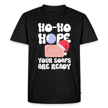 Soap making Christmas soap boiler saying - Men's Premium Organic T-Shirt - black - Front - Nico (187cm)