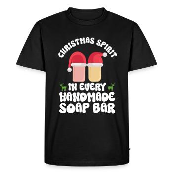 Soap making Christmas soap boiler saying - Men's Premium Organic T-Shirt - black - Front - Nico (187cm)