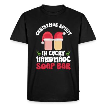 Soap making Christmas soap boiler saying - Men's Premium Organic T-Shirt - black - Front - Nico (187cm)