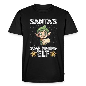 Soap making Christmas soap boiler saying - Men's Premium Organic T-Shirt - black - Front - Nico (187cm)