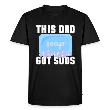 Savonnerie Papa Savon Bouilloire Disant Papa - T-shirt Premium bio Homme - noir - Devant - Nico (187cm)