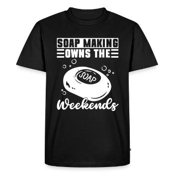 Soap making father soap boiler saying dad - Men's Premium Organic T-Shirt - black - Front - Nico (187cm)