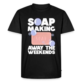 Soap Making Soap Boiler Saying - Men's Premium Organic T-Shirt - black - Front - Nico (187cm)