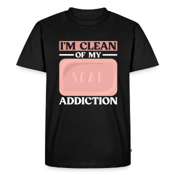 savon fabrication savon savonnière savonnerie savon chaudière - T-shirt Premium bio Homme - noir - Devant - Nico (187cm)