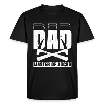 Papa - Maître des rochers - Rockhounding Dad Rock - T-shirt Premium bio Homme - noir - Devant - Nico (187cm)