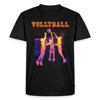 Les joueurs de volley-ball jouent au volley-ball - T-shirt Premium bio Homme - noir - Devant - Nico (187cm)