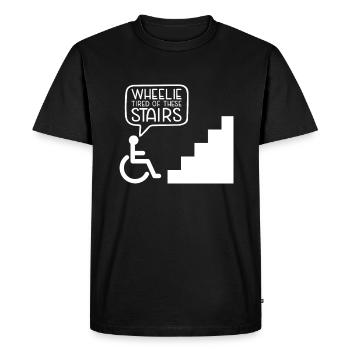 Rollstuhlfahrer Rollstuhl Behinderung Lustig - Männer Premium Bio T-Shirt - Schwarz - Vorne - Nico (187cm)