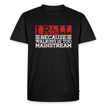 Wheelchair Wheelchair Disability Funny - Men's Premium Organic T-Shirt - black - Front - Nico (187cm)