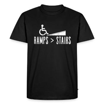 Wheelchair Wheelchair Disability Funny - Men's Premium Organic T-Shirt - black - Front - Nico (187cm)