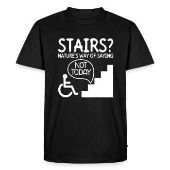 Wheelchair Wheelchair Disability Funny - Men's Premium Organic T-Shirt - black - Front - Nico (187cm)