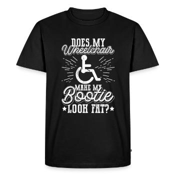 Fauteuil roulant Fauteuil roulant Handicap Drôle - T-shirt Premium bio Homme - noir - Devant - Nico (187cm)