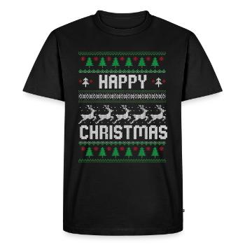 Joyeux Noël - T-shirt Premium bio Homme - noir - Devant - Nico (187cm)