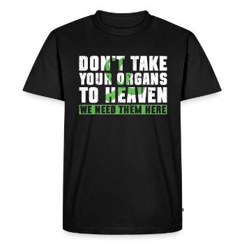 Organ Donor Organ Transplant Organ Donation - Men's Premium Organic T-Shirt - black - Front - Nico (187cm)