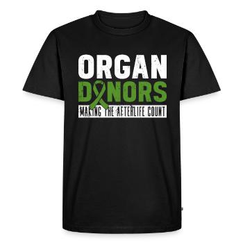 Don d’organes Greffe d’organes Don d’organes - T-shirt Premium bio Homme - noir - Devant - Nico (187cm)