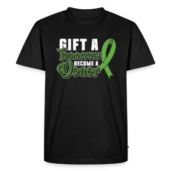 Organ Donor Organ Transplant Organ Donation - Men's Premium Organic T-Shirt - black - Front - Nico (187cm)