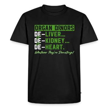 Don d’organes Greffe d’organes Don d’organes - T-shirt Premium bio Homme - noir - Devant - Nico (187cm)