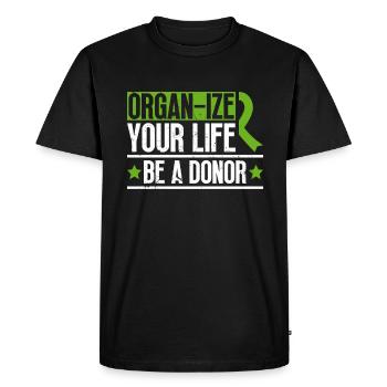 Organ Donor Organ Transplant Organ Donation - Men's Premium Organic T-Shirt - black - Front - Nico (187cm)