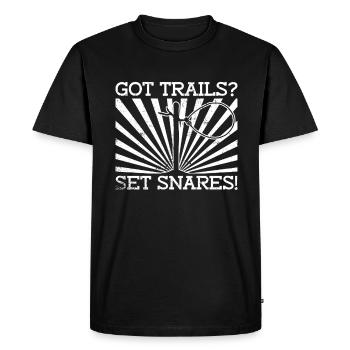 Piège à animaux Piège à collet métallique - T-shirt Premium bio Homme - noir - Devant - Nico (187cm)