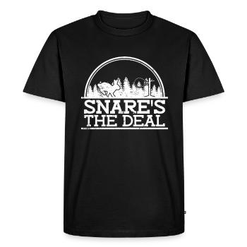 Piège à animaux Piège à collet métallique - T-shirt Premium bio Homme - noir - Devant - Nico (187cm)