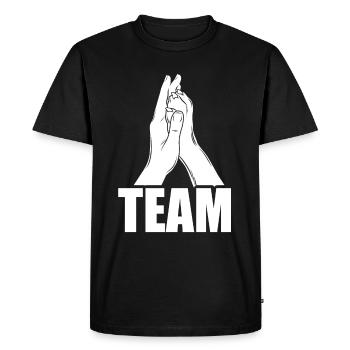 Main + patte de chien - High Five - Fan de chien - T-shirt Premium bio Homme - noir - Devant - Nico (187cm)