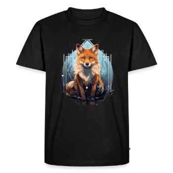 Funny Gifts for Fox Lovers - Men's Premium Organic T-Shirt - black - Front - Nico (187cm)