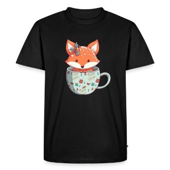 Funny Fox Christmas Gifts - Men's Premium Organic T-Shirt - black - Front - Nico (187cm)