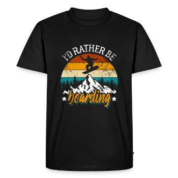 Snowboard - I'd rather be boarding - Snowboarder - Men's Premium Organic T-Shirt - black - Front - Nico (187cm)