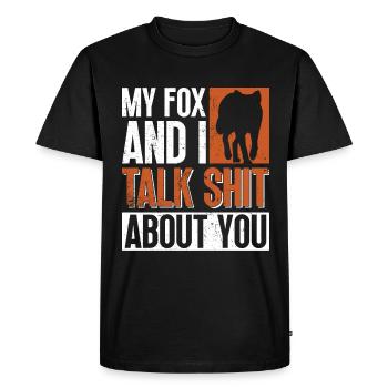 Funny Gifts for Fox Lovers - Men's Premium Organic T-Shirt - black - Front - Nico (187cm)