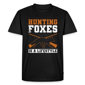 Fox Hunting Gifts - Men's Premium Organic T-Shirt - black - Front - Nico (187cm)