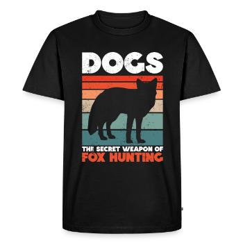 Fox Hunting Gifts Hunting Dog - Men's Premium Organic T-Shirt - black - Front - Nico (187cm)