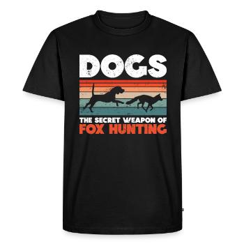 Fox Hunting Gifts Hunting Dog - Men's Premium Organic T-Shirt - black - Front - Nico (187cm)