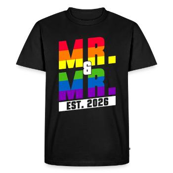 Gay Pride Wedding 2026 Gay Marriage - Men's Premium Organic T-Shirt - black - Front - Nico (187cm)