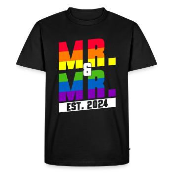 Gay Pride Wedding 2024 Gay Marriage - Men's Premium Organic T-Shirt - black - Front - Nico (187cm)