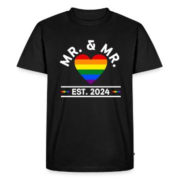Gay Pride Wedding 2024 Gay Marriage - Men's Premium Organic T-Shirt - black - Front - Nico (187cm)