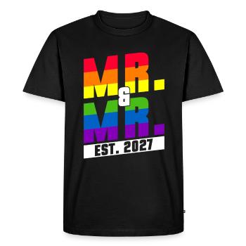 Mariage Gay Pride 2027 Mariage gay - T-shirt Premium bio Homme - noir - Devant - Nico (187cm)
