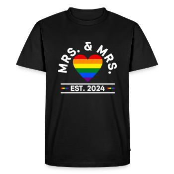 Gay Pride Wedding Lesbian 2024 Gay Marriage - Men's Premium Organic T-Shirt - black - Front - Nico (187cm)