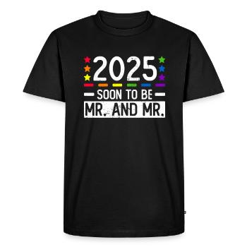 Gay Pride Wedding 2025 Gay Marriage - Men's Premium Organic T-Shirt - black - Front - Nico (187cm)