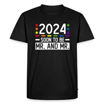 Mariage Gay Pride Mariage Gay - T-shirt Premium bio Homme - noir - Devant - Nico (187cm)